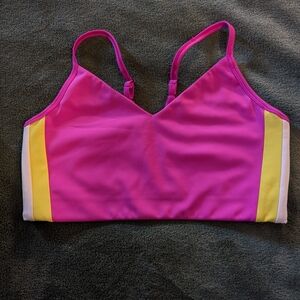 Splits59 Pink and Yellow Bikini Top